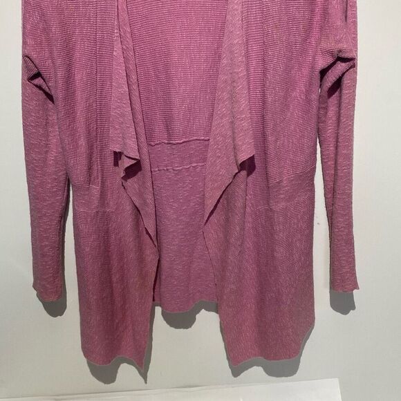 Eileen Fisher Women's Pink Linen Cotton Open Front Cardigan Sweater Small - Picture 2 of 8